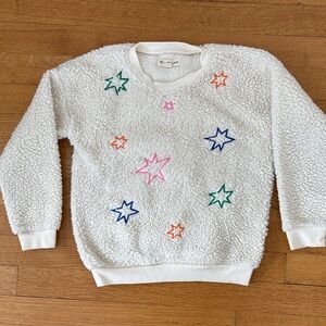 Tucker + Tate Cozy White Sweater with Star Embroidery